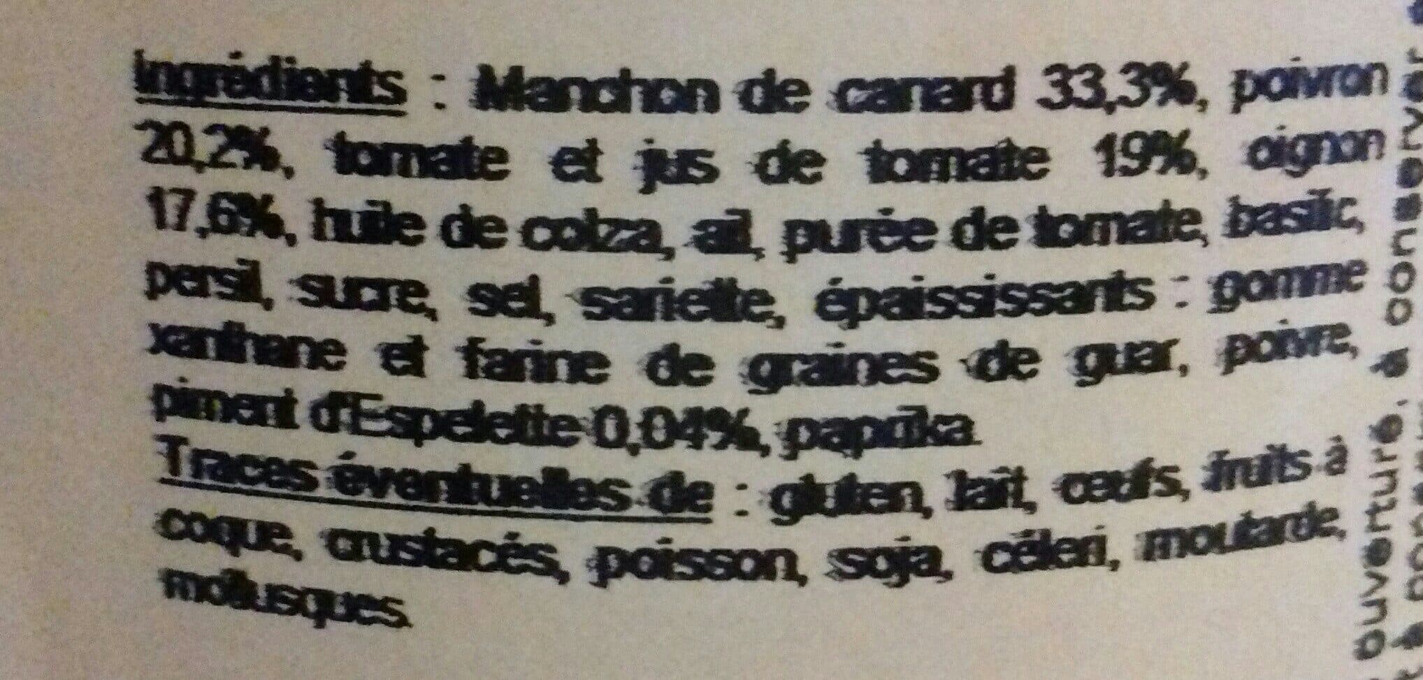 So Délice Mijoté de canard et sa piperade au piment d espelette packshot