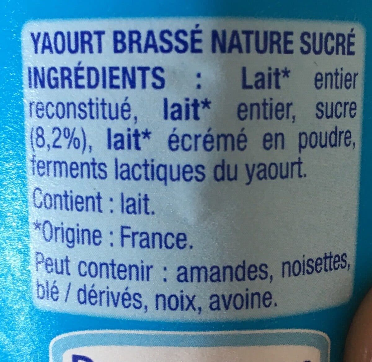 Danone Yaourt nature sucré packshot