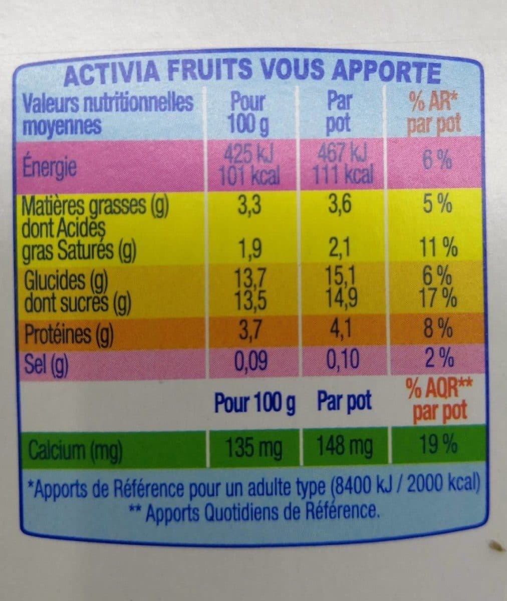 Activia Activia Fruits : Fraise - Mangue - Pêche - Ananas packshot