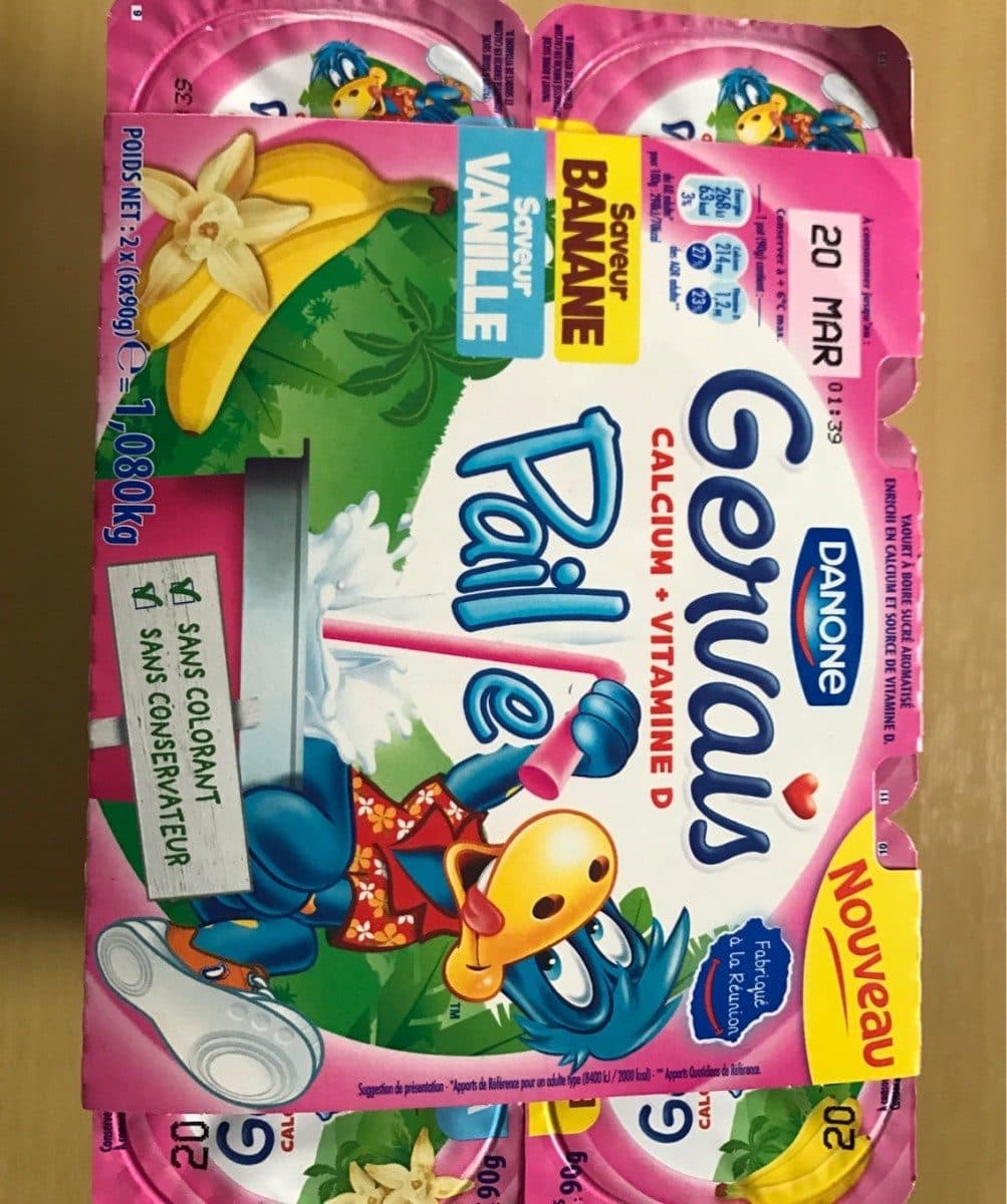 Danone Gervais paille banane-vanille packshot