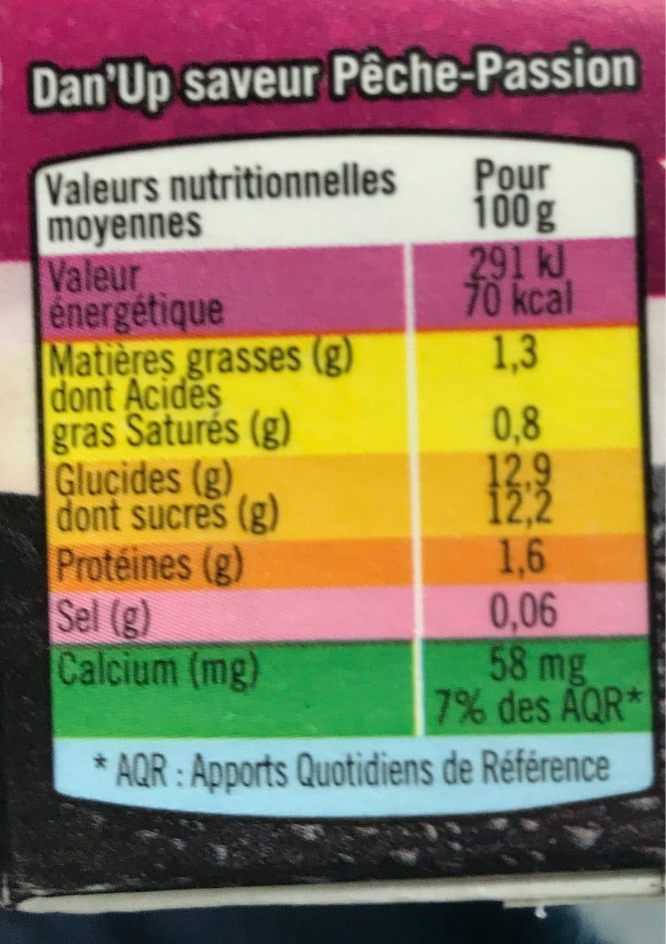 Danone Dan up pêche passion packshot