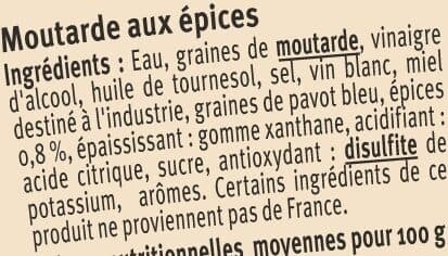 U Moutarde aux épices packshot