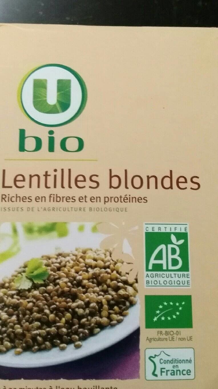 U Lentilles blondes, paquet de 500g packshot