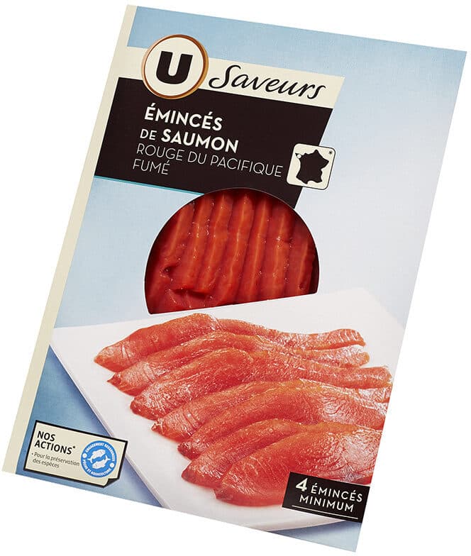 U Emincés de saumon rouge du Pacifique fumé packshot