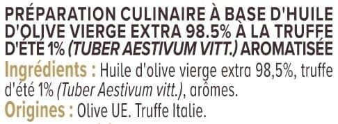Saveurs U Huile d'olive vierge extra 98,5% aromatisée à la truffe - Bouteille 250ml packshot