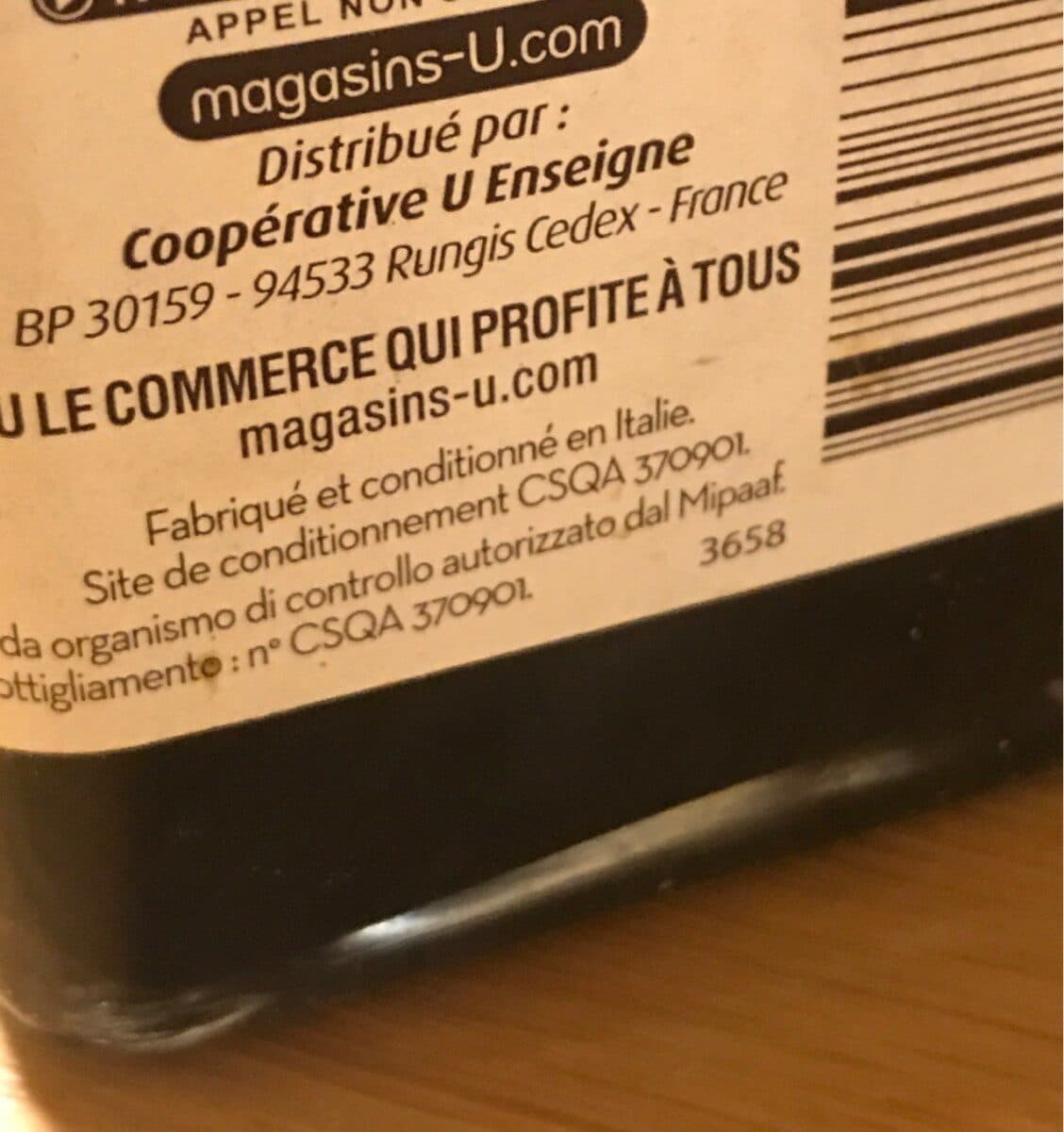 U Vinaigre balsamique de Modène packshot