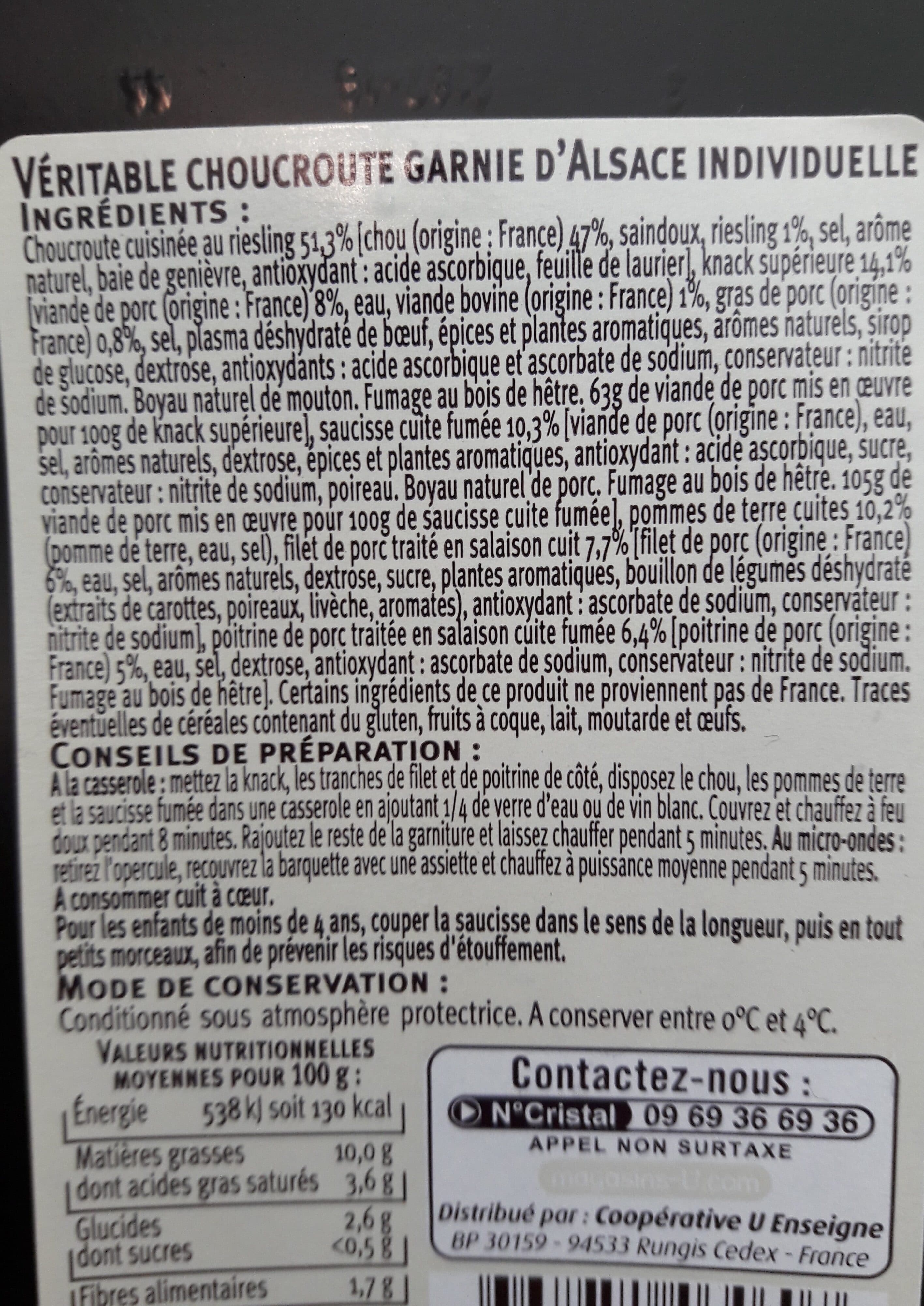 U Véritable choucroute garnie d'alsace packshot