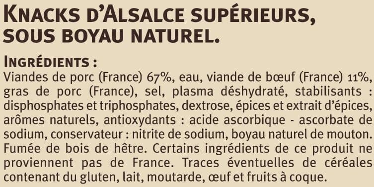 U Véritable knacks d'Alsace - x4, 220g packshot