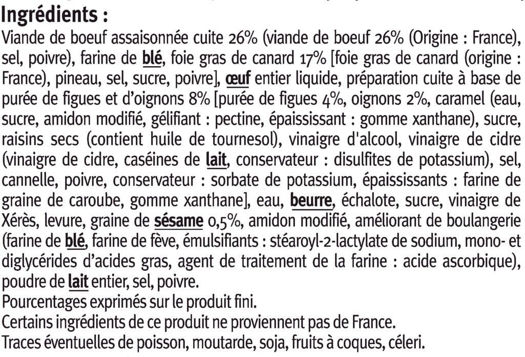 U Mini burgers au foie gras, purée de figue et oignons Saveurs packshot