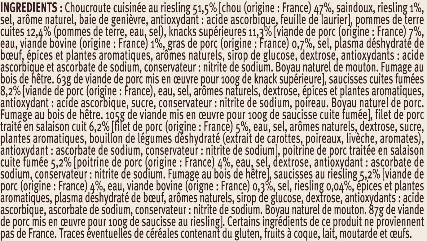 U Choucroute garnie d'Alsace , 970g packshot