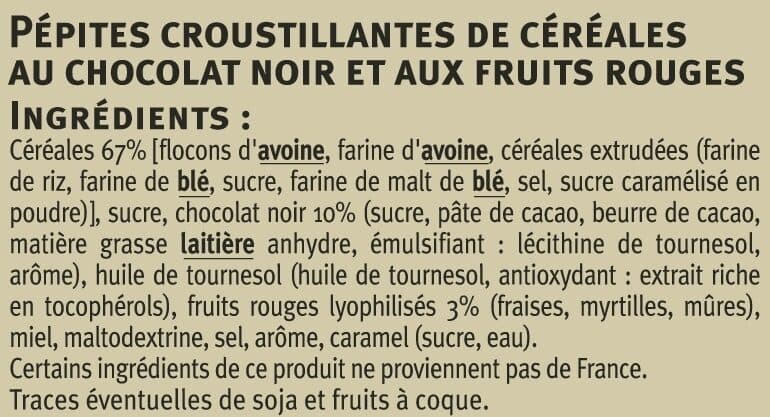 U Muesli croustillant chocolat noir fruits rouges Saveurs packshot