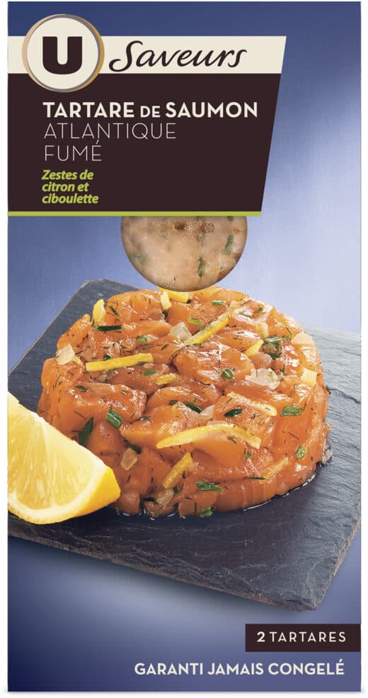 U Tartare de saumon fumé à la ciboulette et au citron , 2x80g packshot