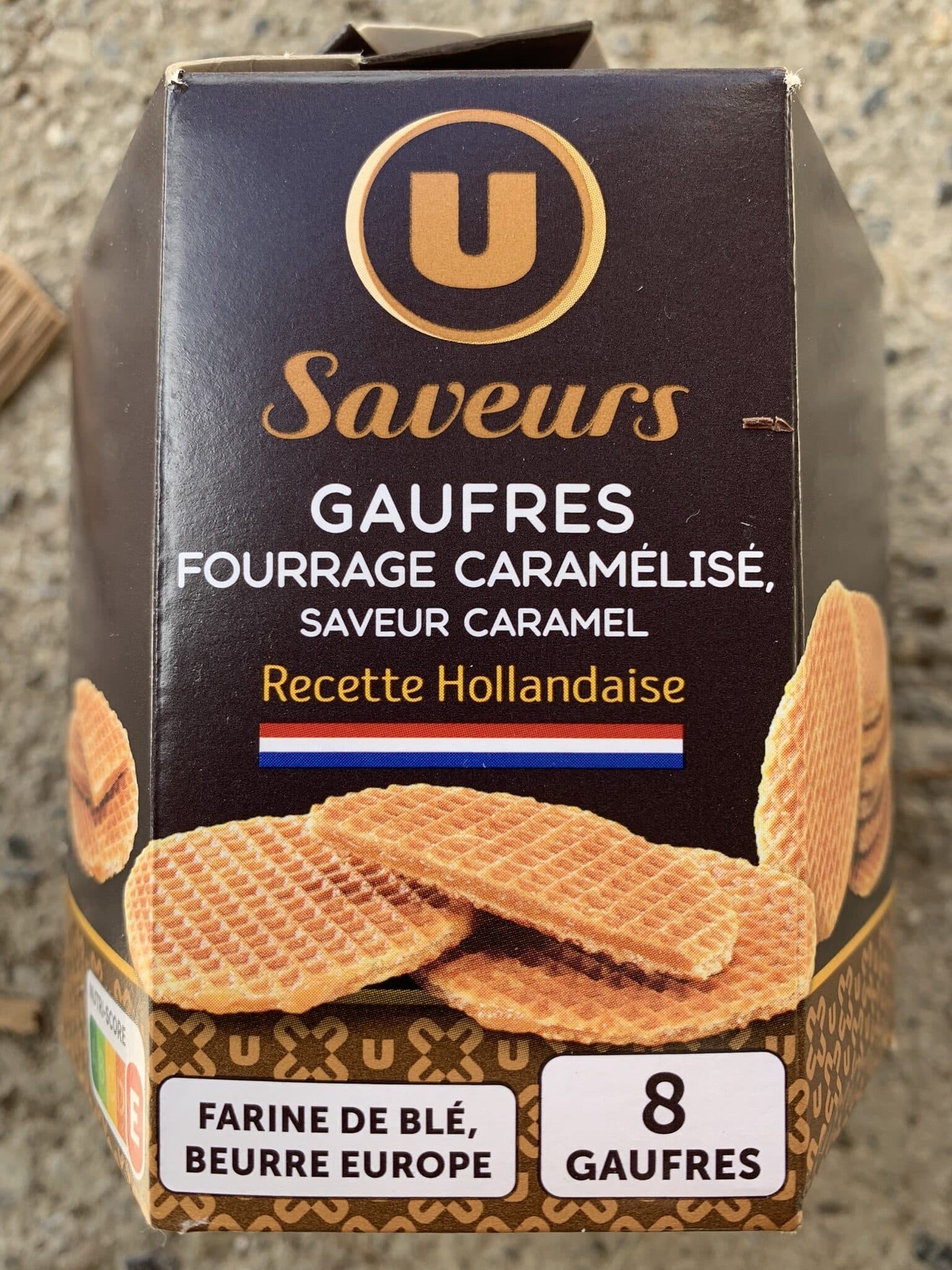 U Gaufres hollandaises fourrage caramélisé saveur caramel 250g packshot