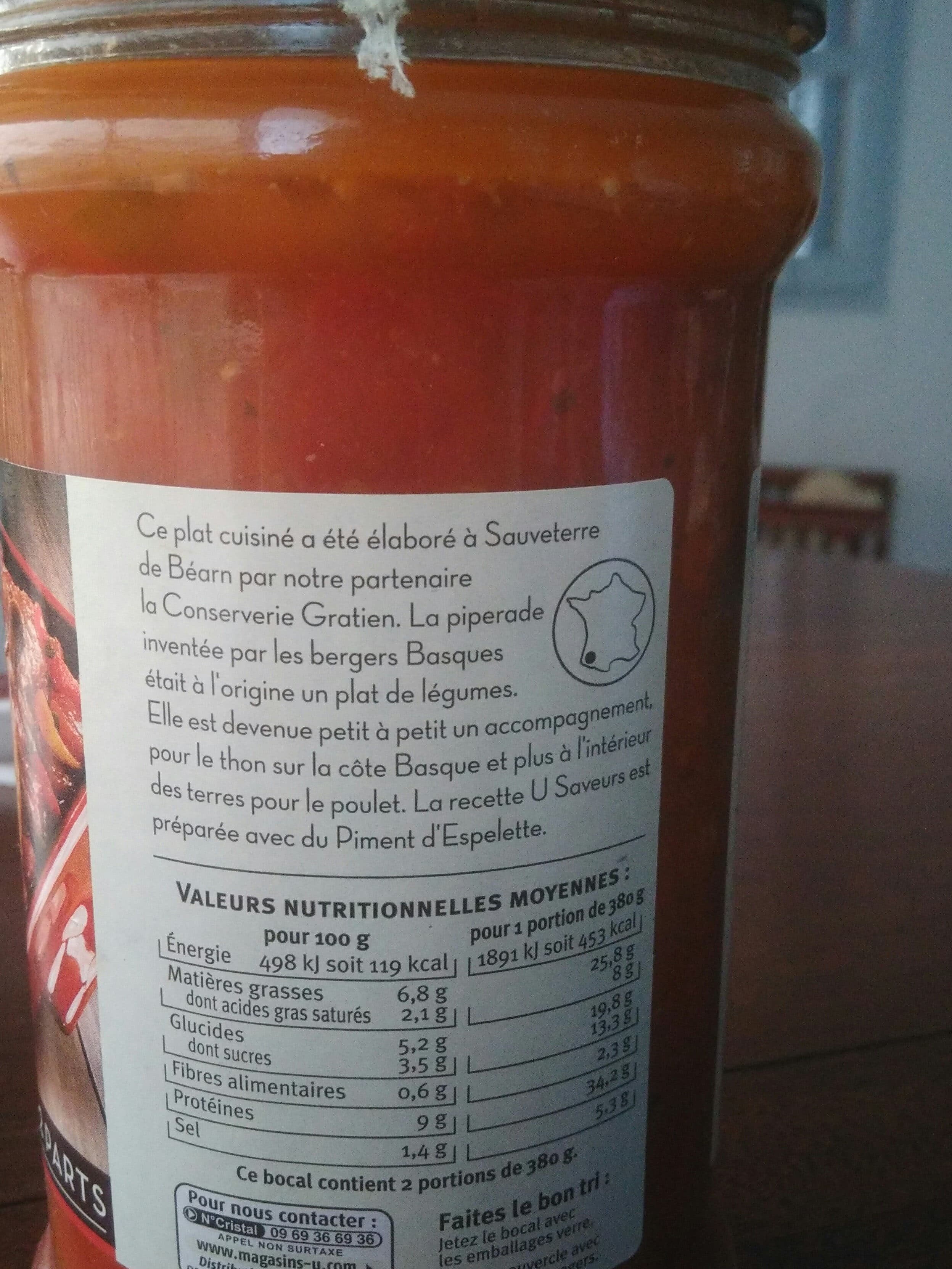U Poulet basquaise au piment d'Espelette U LES SAVEURS packshot