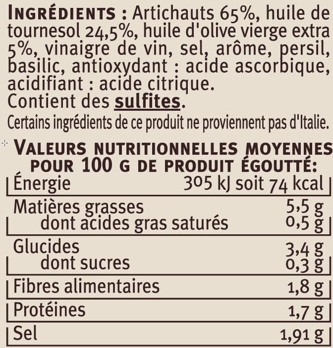 U Artichauts en quartiers marinés packshot