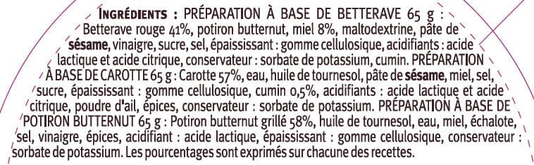 U Trio de légumes: betterave, carotte, potiron packshot