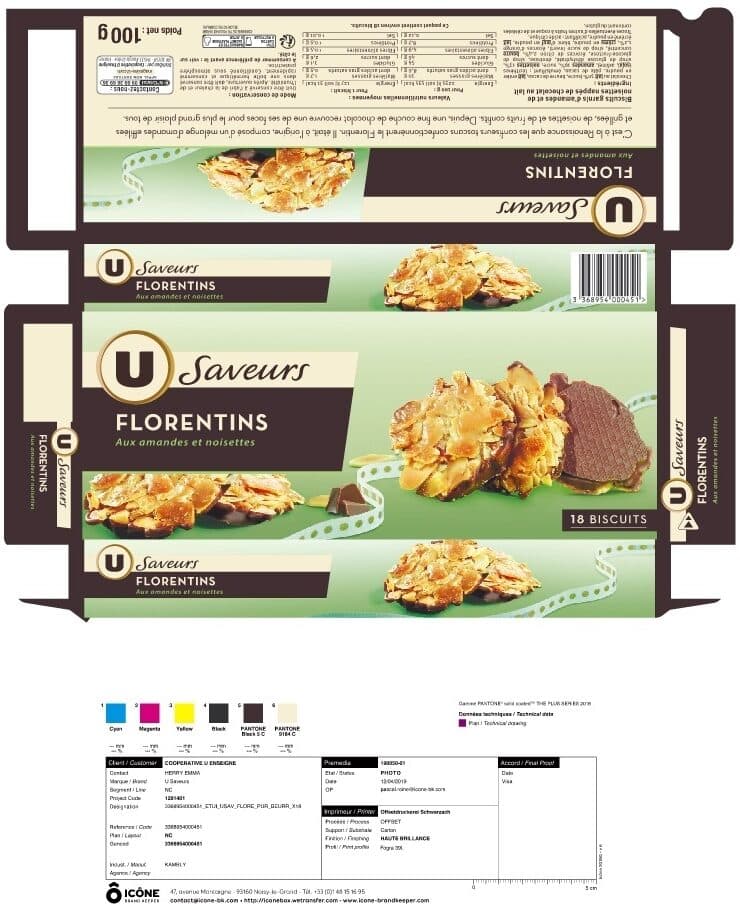 U Biscuits florentins au chocolat au lait packshot