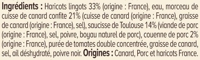 U Cassoulet au confit de canard boîte de 420g packshot