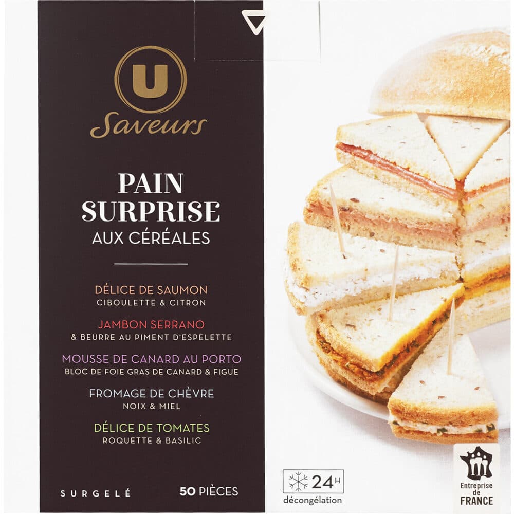 U Pain surprise aux céréales surgelé , x50 - 950g packshot