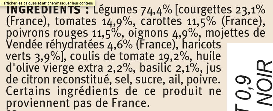 U Légumes au pistou packshot