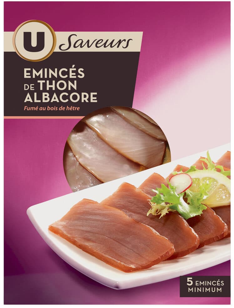 U Emincés de thon Albacore fumés Saveurs packshot