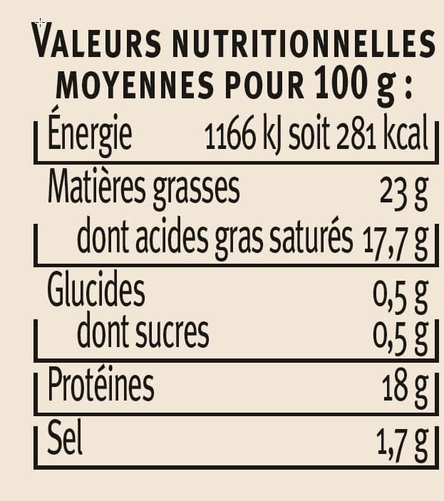 U Selles sur Cher AOP au lait cru 23%MG, 150g packshot
