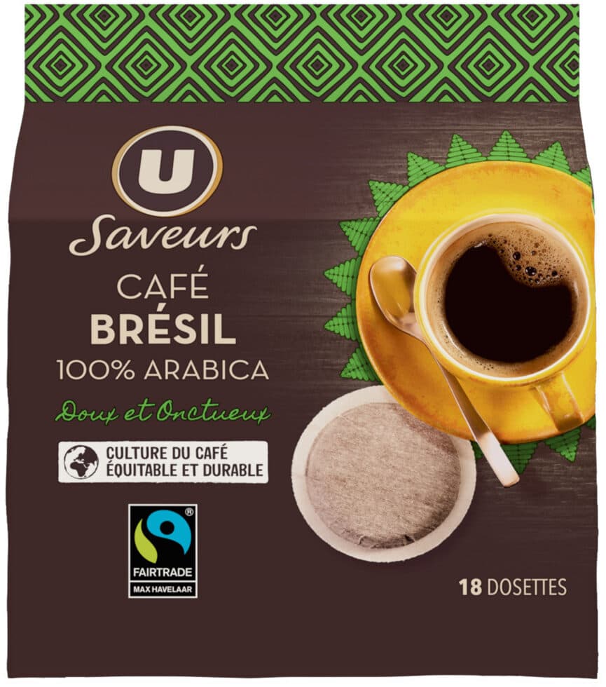 U Café moulu Brésil dosettes souples N°3 x18 packshot