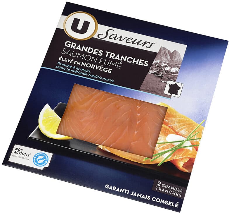 U Saumon fumé de Norvège tranché main packshot