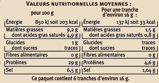U Jambon sec de Savoie - x6 tranches, 100g packshot
