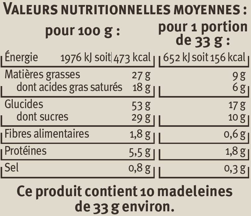 U Madeleines coquilles pur beurre packshot