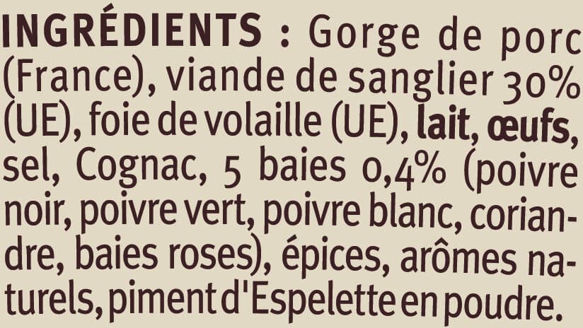 U Terrine de sanglier aux 5 baies 180g packshot