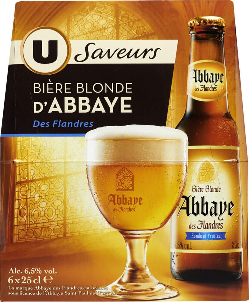 U Bière blonde d'Abbaye Höellingem 6,5°, 6x25cl packshot