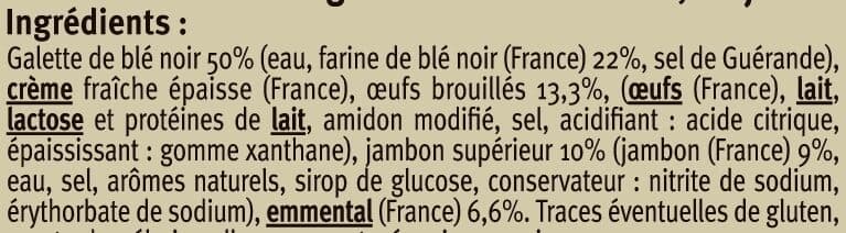 U de nos Régions 2 Galettes garnies complètes Oeuf, jambon supérieur et emmental packshot