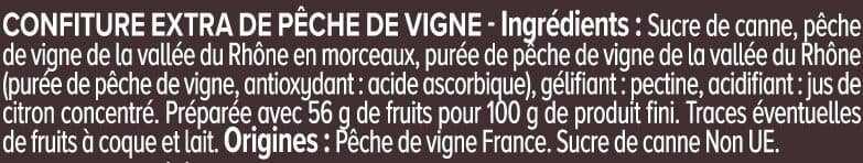 U Confiture extra pêches de vigne Vallée du Rhône , Pot 315g packshot