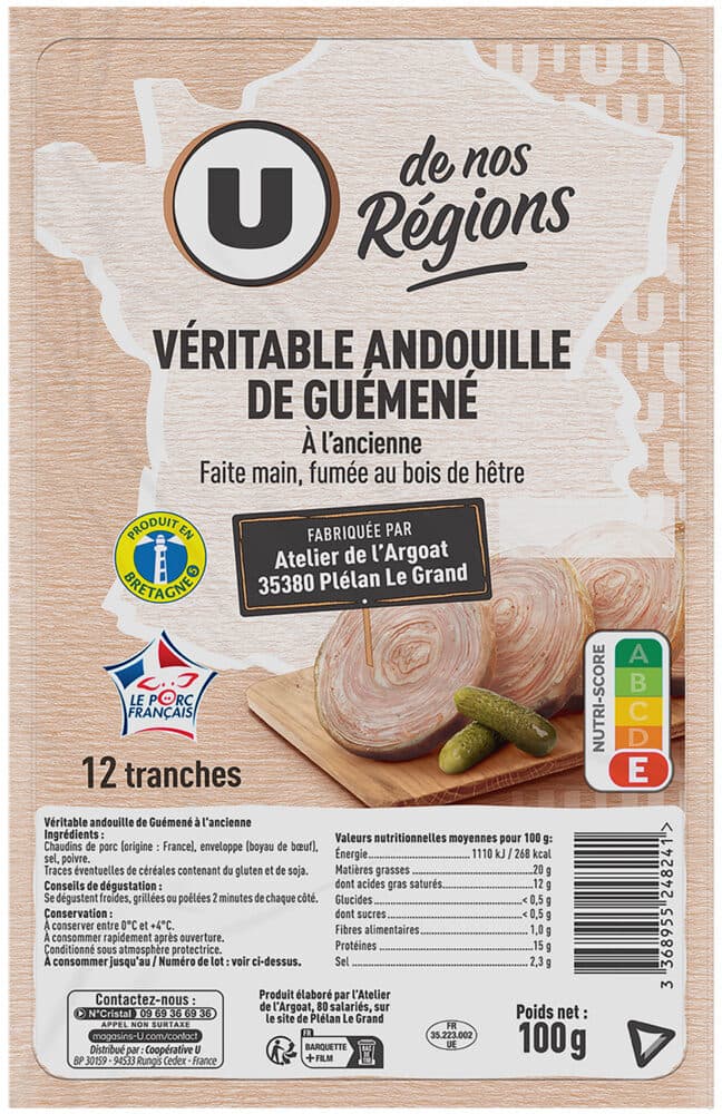 U Véritable Andouille de Guéméné à l'ancienne - x12 tranches, 100g packshot
