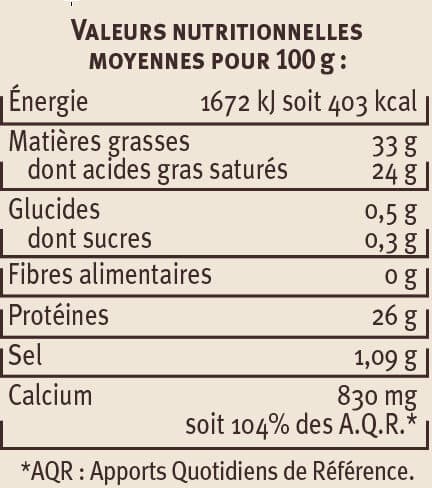 U Beaufort AOP au lait cru 33%mg, 250g packshot