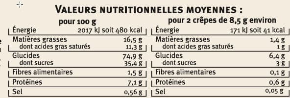 U Crêpes dentelle nature Saveurs packshot