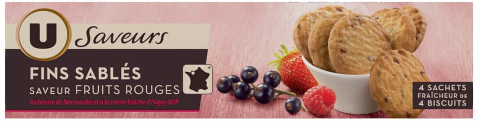 U Fins sablés saveur fruits rouges packshot