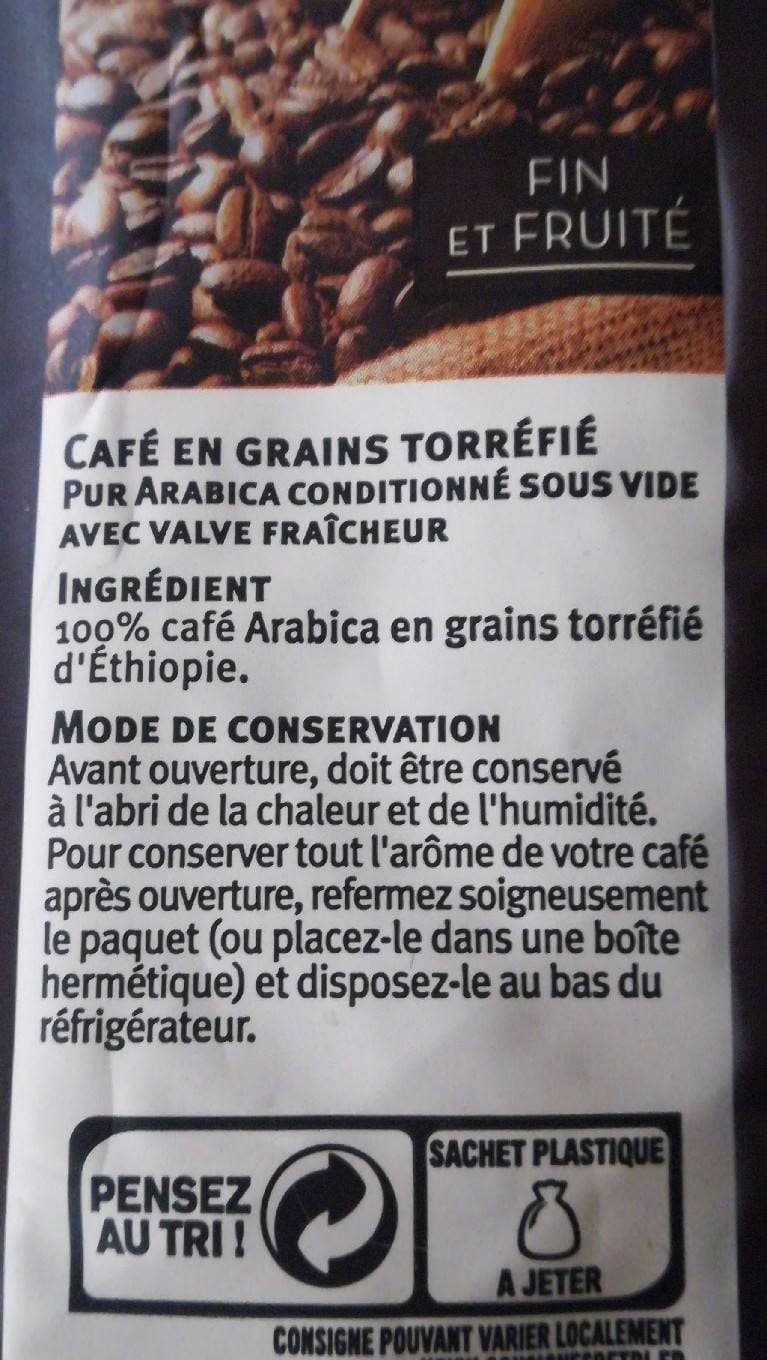 U Café en grains Ethiopie 100% arabica - 500g packshot