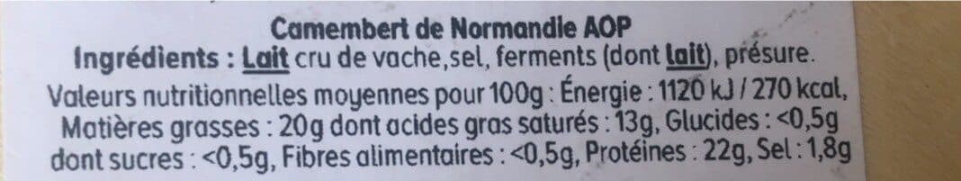 U Camembert de Normandie au lait cru packshot