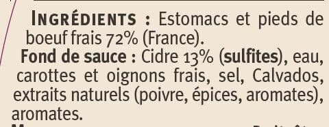 U Tripes à la mode de Caen cuisinées au cidre packshot