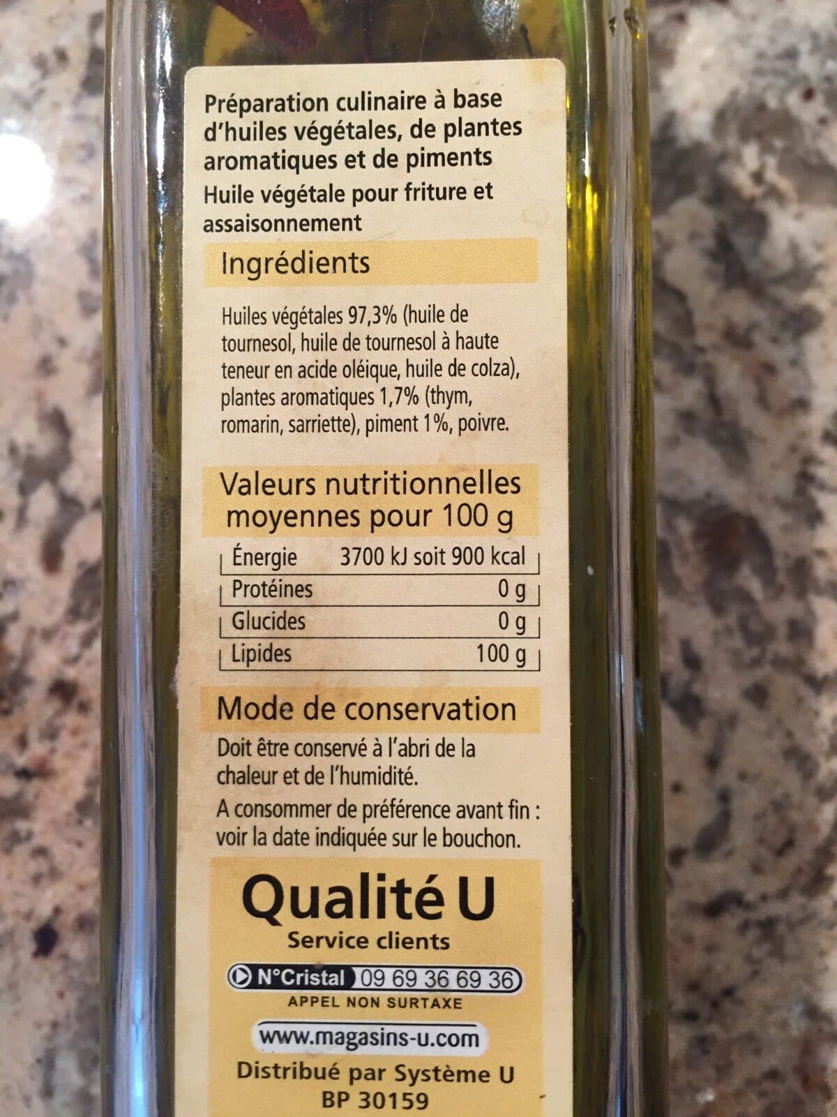 Open Food Facts Huile Speciale Pizza U 25 CL packshot