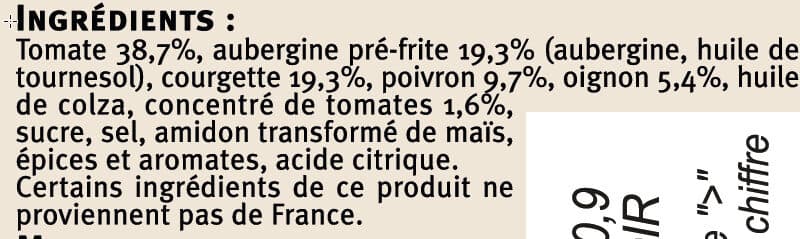 U Ratatouille cuisinée en Provence - Bocal 520g packshot
