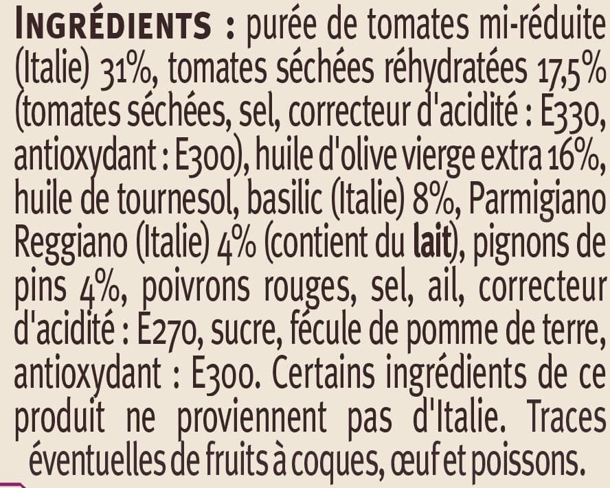 U Sauce pesto rosso bocal de 190g packshot