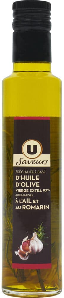 U Spécialité à base d'huile d'olive vierge extra 97% aromatisée à l'Ailet au Romarin bouteille de 25cl packshot