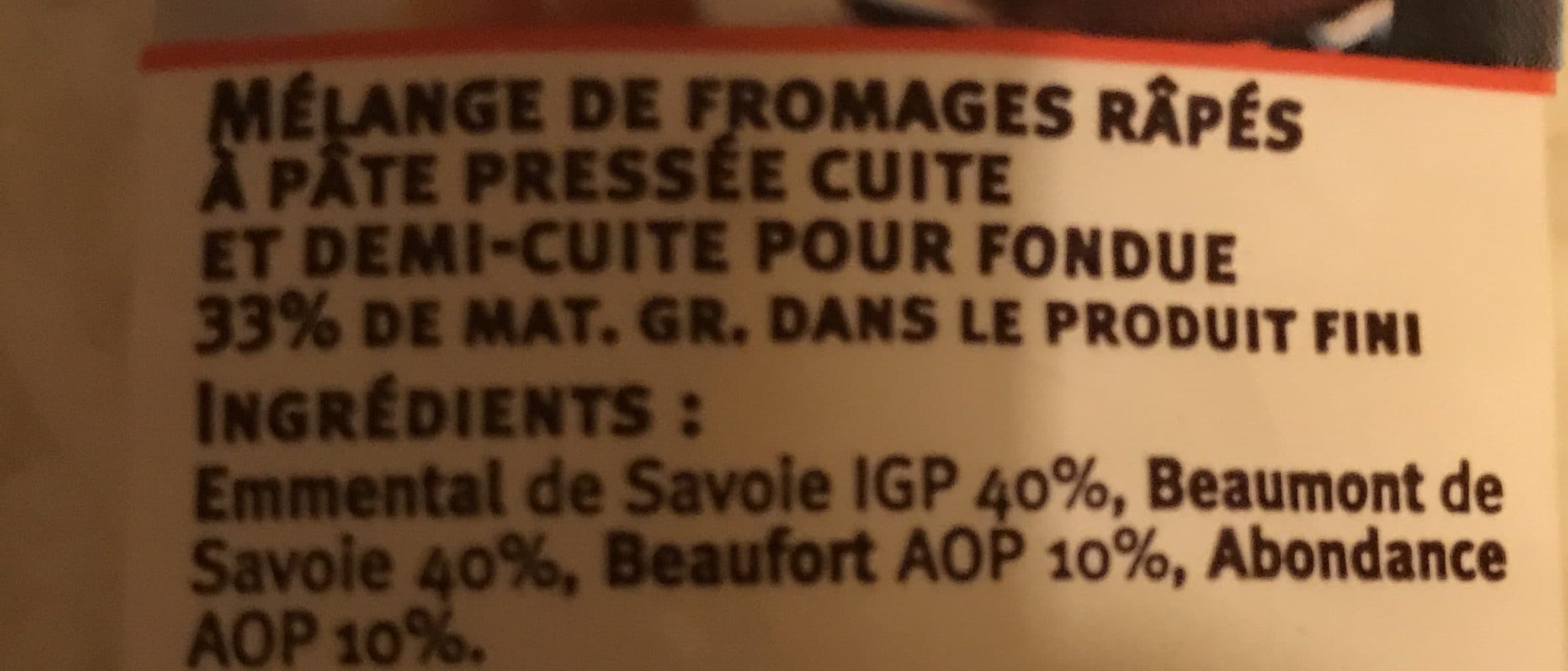 Systeme U Melange rapé pour fondue Savoyarde packshot