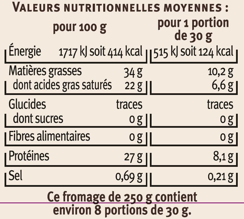 U Comté AOP au lait cru 8 mois mini d'affinage, 35%mg, 250g packshot