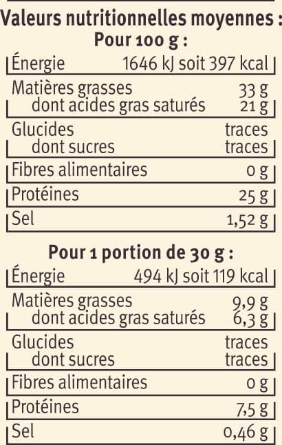 U Abondance AOP au lait cru 33%MG, 250g packshot