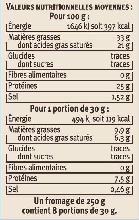 U Abondance AOP au lait cru 33%MG, 250g packshot
