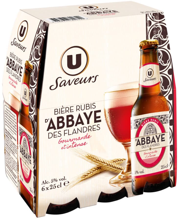 U Bière rubis Abbaye Höellingem arôme fruits rouges 5°, 6x25cl packshot